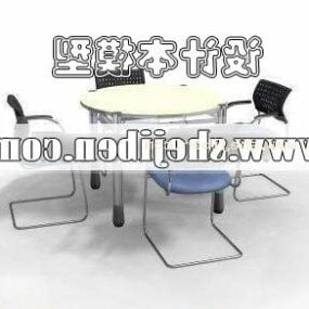 שולחן ישיבות מודרני עם כיסאות דגם תלת מימד