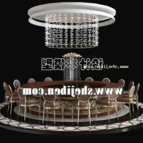 Luxury Round Conference Table 3d model