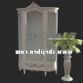 White Wine Cabinet Furniture 3d model