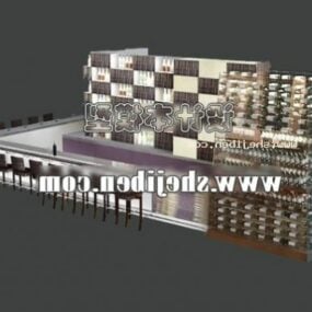 Restaurant Wine Cabinet Furniture 3d model