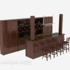 Wine Cabinet Furniture Brown Wood