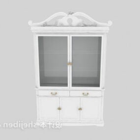 Wine Cabinet European White Furniture 3d model