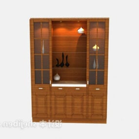 Wine Cabinet Retro Wood Furniture 3d model