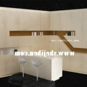 Corner Bookcase Minimalist Design 3d model
