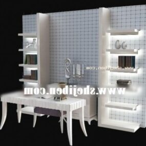 Bookcase Shelf Wall Mount Modern Style 3d model
