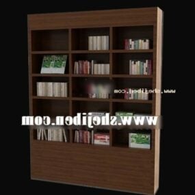 Bibliothèque avec groupe de livres modèle 3D