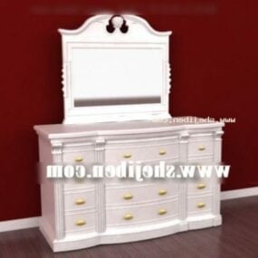 Dresser European Style With Mirror 3d model