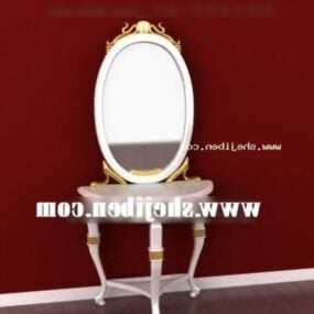 Cômoda luxuosa com espelho oval Modelo 3D
