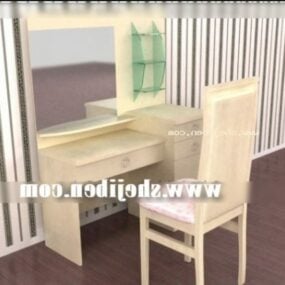 โต๊ะเครื่องแป้งแบบ Ash Wooden 3d