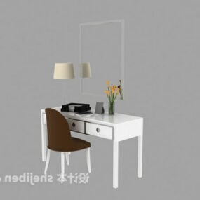 Dresser Furniture With Tableware 3d model