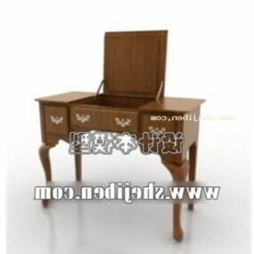 Antique Brown Wood Dresser 3d model