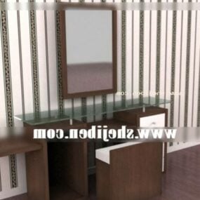 Executive Office Desk Brown Mdf 3d model