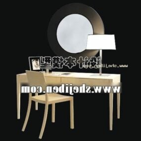 Modern Dresser Table With Mirror 3d model