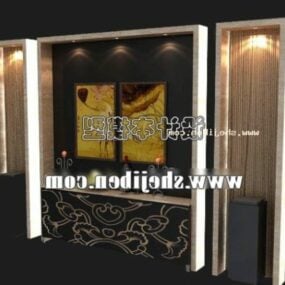 Screen Partition With Painting 3d model