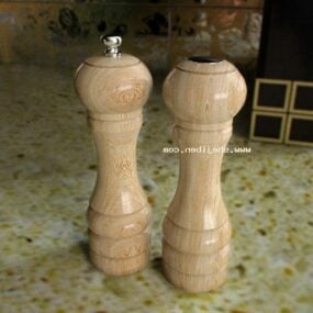 Set decorativo vaso in legno modello 3d