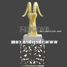 Horn-Skulptur-Kunstwerk 3D-Modell
