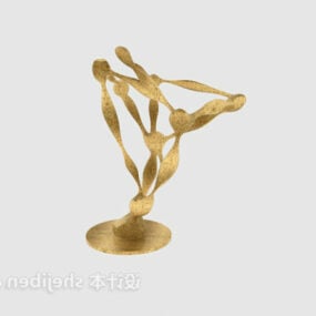 Golden Sculpture Decorative 3d model