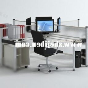 Kontorsskrivbord bord och stolar 3d-modell