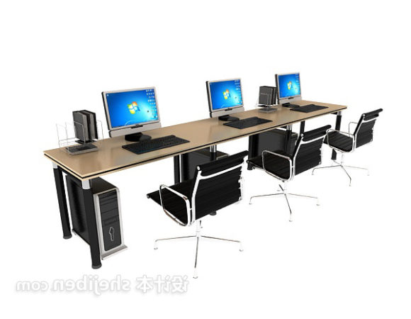 Desk Table And Chairs With Computer