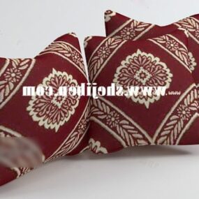 Red Pillow With Pattern 3d model