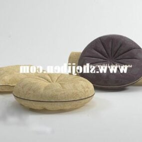 Set Of Textile Pillows For Sofa Decoration 3d model