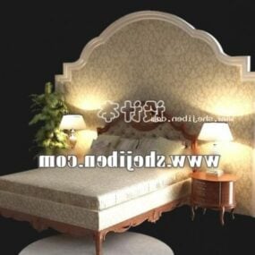Wooden Bedroom Furniture Set 3d model