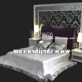 تخت با دیوار پشتی مدل تزئینی سه بعدی