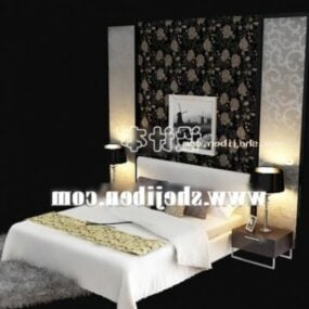 Τρισδιάστατο μοντέλο κρεβατιού με οπίσθιο τοίχο
