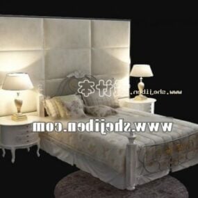 프랑스 침대 골동품 침대 가구 3d 모델
