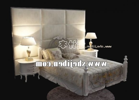 Hotel Double Bed Furniture With Nightstand