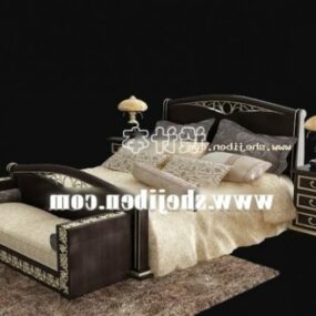 Home Or Hotel Double Bed Furniture 3d model
