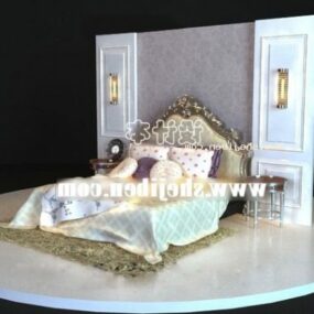 Hotel Bed Elegant Boutique Style 3d model
