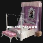 Poster Bed With Purple Curtain