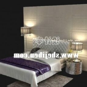 Moderne seng komplett sett 3d-modell