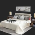 Διπλό κρεβάτι με χαλί και κομοδίνο