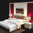 Hotel Bed With Nightstand And Table Lamp