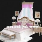 Girl Bed With Curtain On Back
