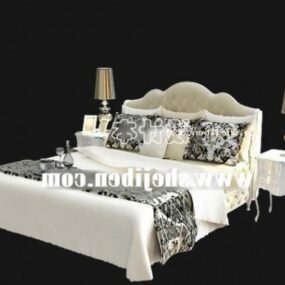 Boutique-Bett, weiße Farbe, 3D-Modell