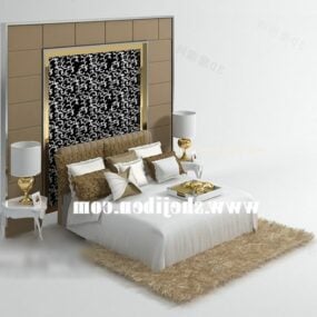 Conception de meubles de lit d'hôtel modèle 3D