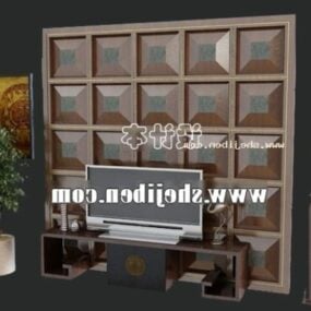 Tv Cabinet Wall Wooden Furniture 3d model