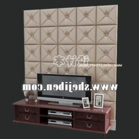 Furnitur Kabinet TV Dengan model 3d Backwall