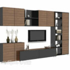 Armário de TV de parede, móveis modernos de madeira