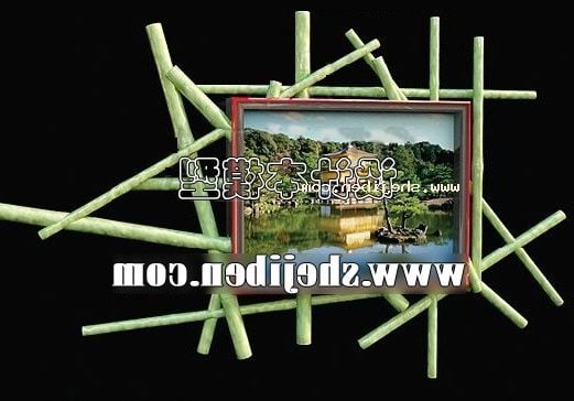 Modernism Wall Painting Bamboo Frame