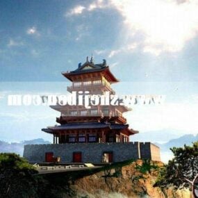 3D model starověké čínské klasické budovy pagody