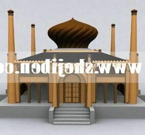 3D model čínské budovy starověkého chrámu