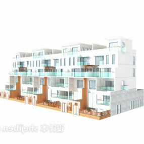 आधुनिक टाउनहाउस बिल्डिंग V1 3डी मॉडल