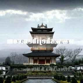 Ancient Pagoda Chinese Building V1 3d model