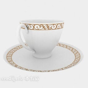Taza de café de cerámica blanca V1 modelo 3d