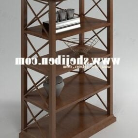 Wood Book Cabinet 3d model