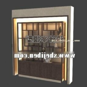 Mueble de estantería de pared modelo 3d